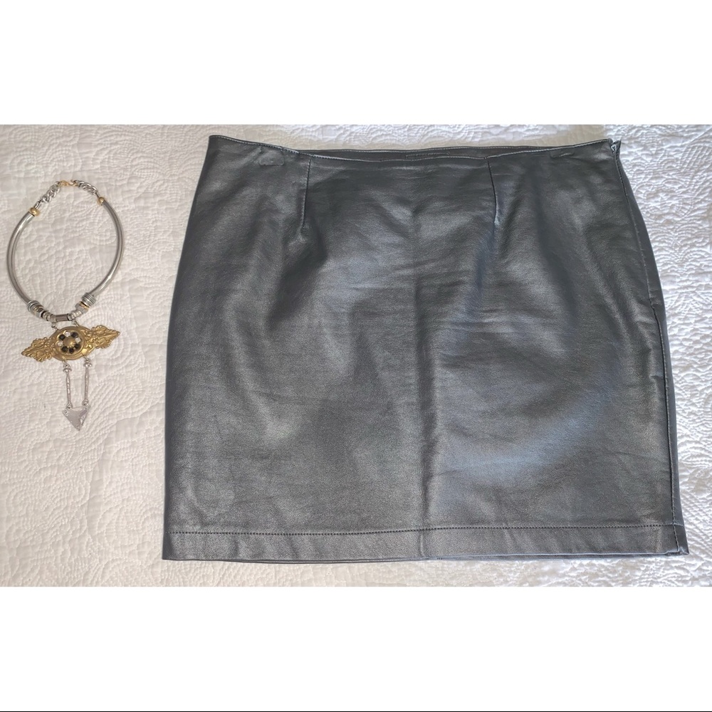 Gorgeous Leather Grey/Silver Skirt